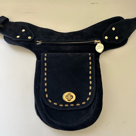 Calleen Cordero Gavranita Belt Bag in navy blue suede - Picture 2 of 10